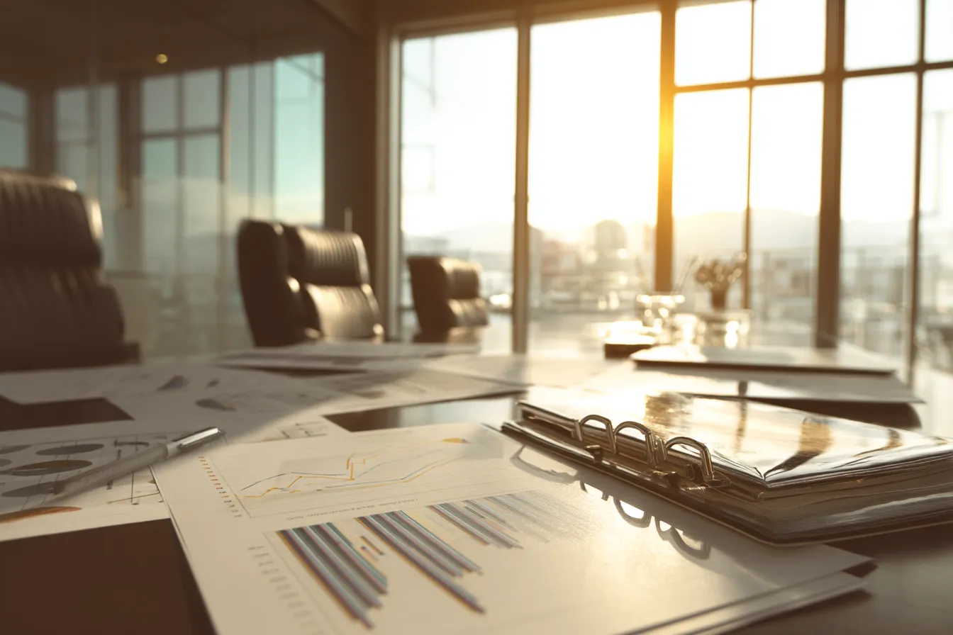 Financial documents on a desk